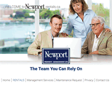 Tablet Screenshot of newportrentals.ca
